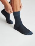 Reiss Mario Stripe Print Cotton Blend Socks, Airforce Blue