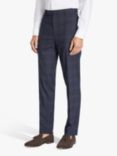 French Connection Slim Fit Check Suit Trousers, Navy