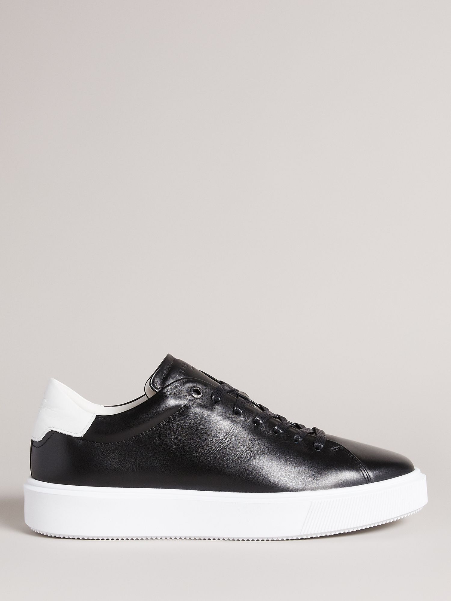 Ted Baker Breyon Leather Trainers, Black at John Lewis & Partners