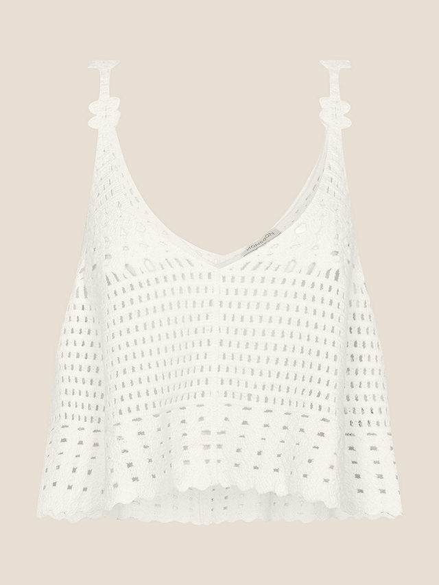 Monsoon Crochet Cami Top, White, S-M