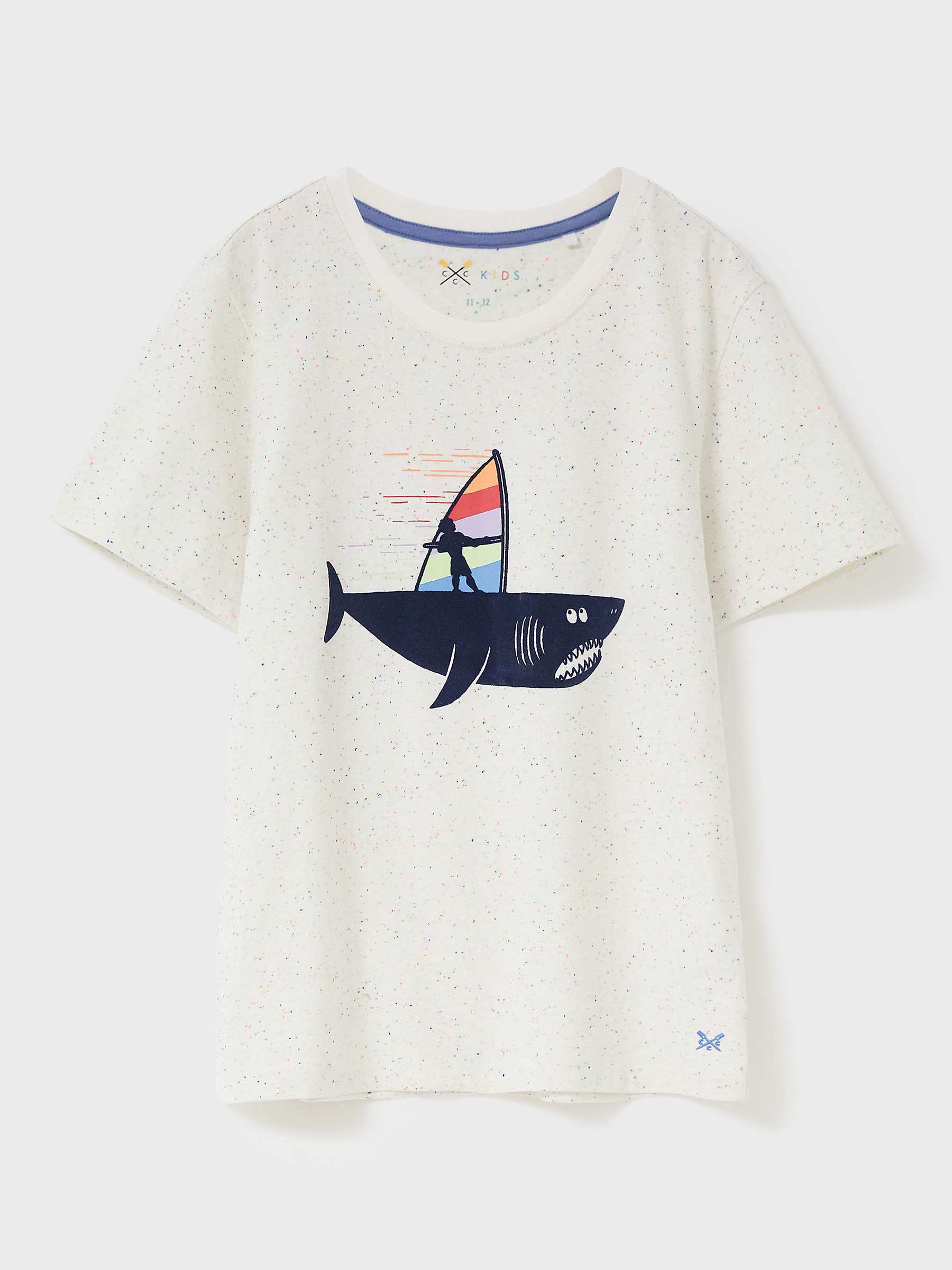 Buy Crew Clothing Kids' Shark Windsurf T-Shirt, Aqua Blue Online at johnlewis.com