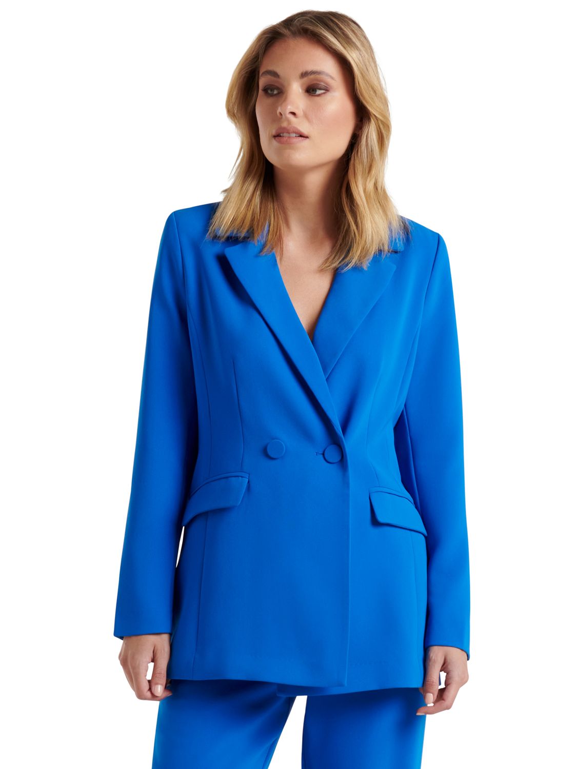 Forever New Eileen Double Breasted Co-ord Blazer, Intense Azure at John ...