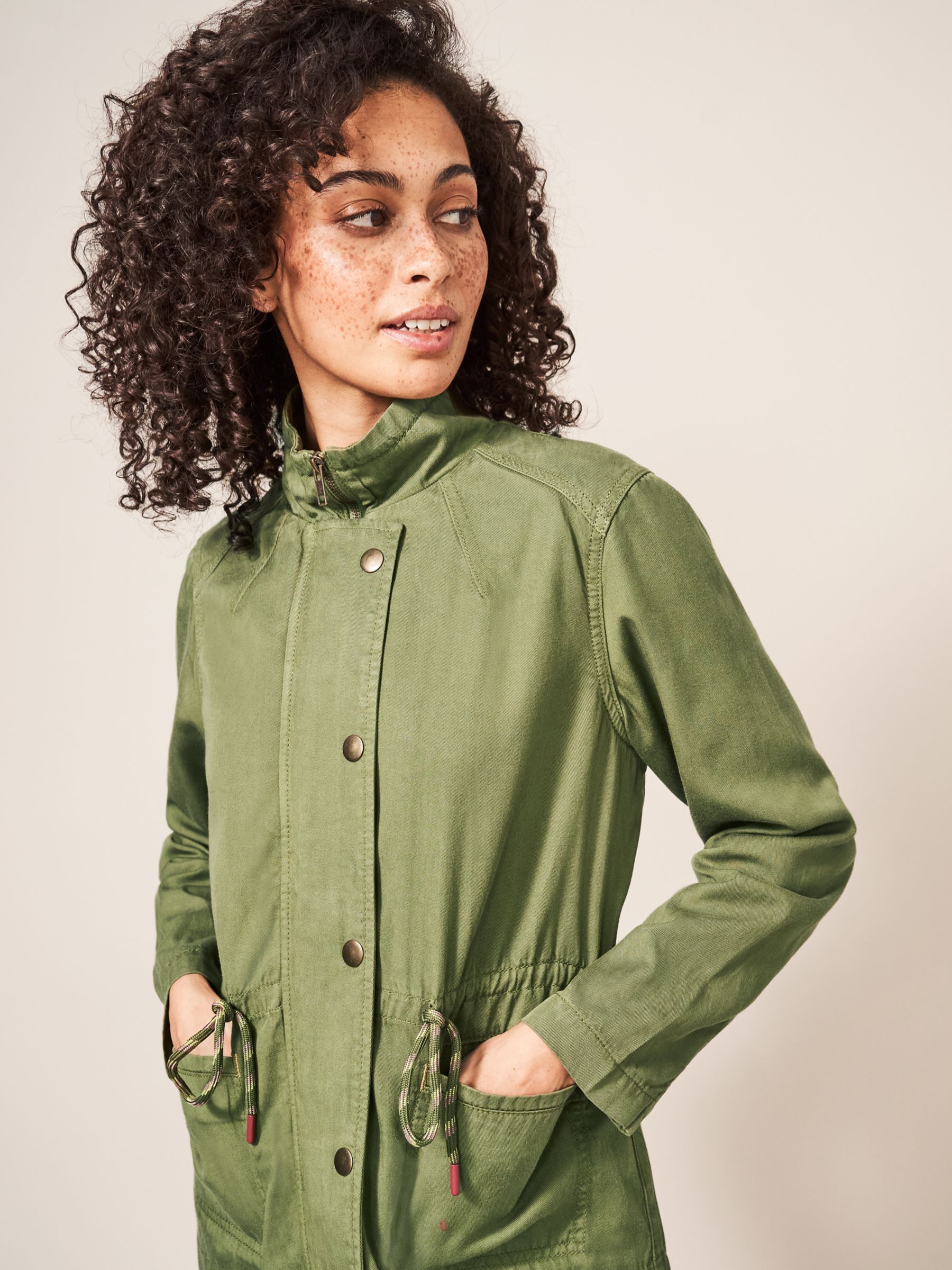 White Stuff Layla Utility Jacket, Khaki at John Lewis & Partners