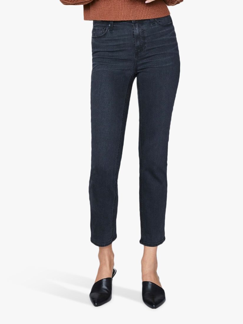 PAIGE Cindy Cropped Jeans, Black Willow at John Lewis & Partners