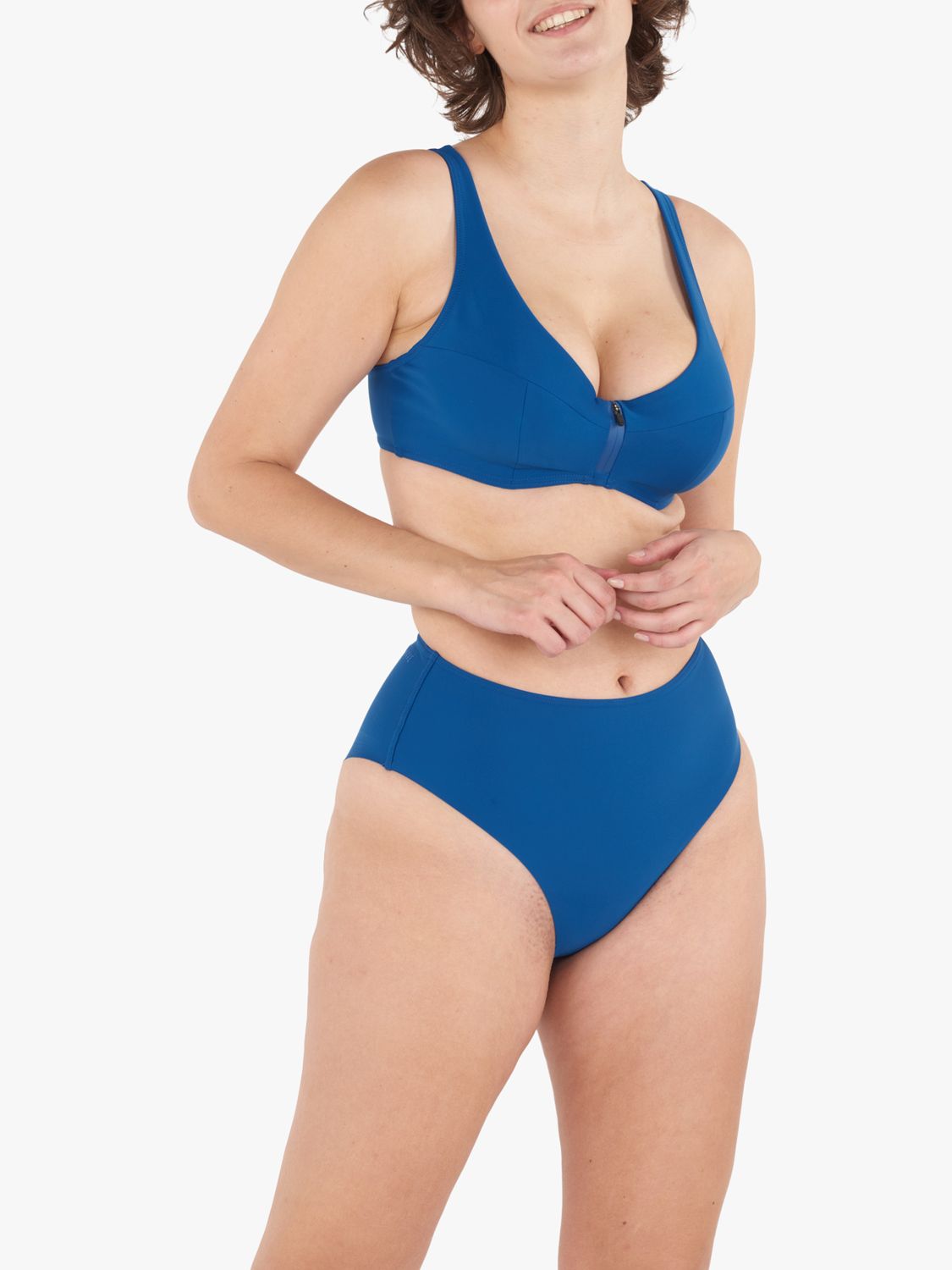 Maison Lejaby Naïade Zip-Front Bikini Top, Bleu Waves, 34C