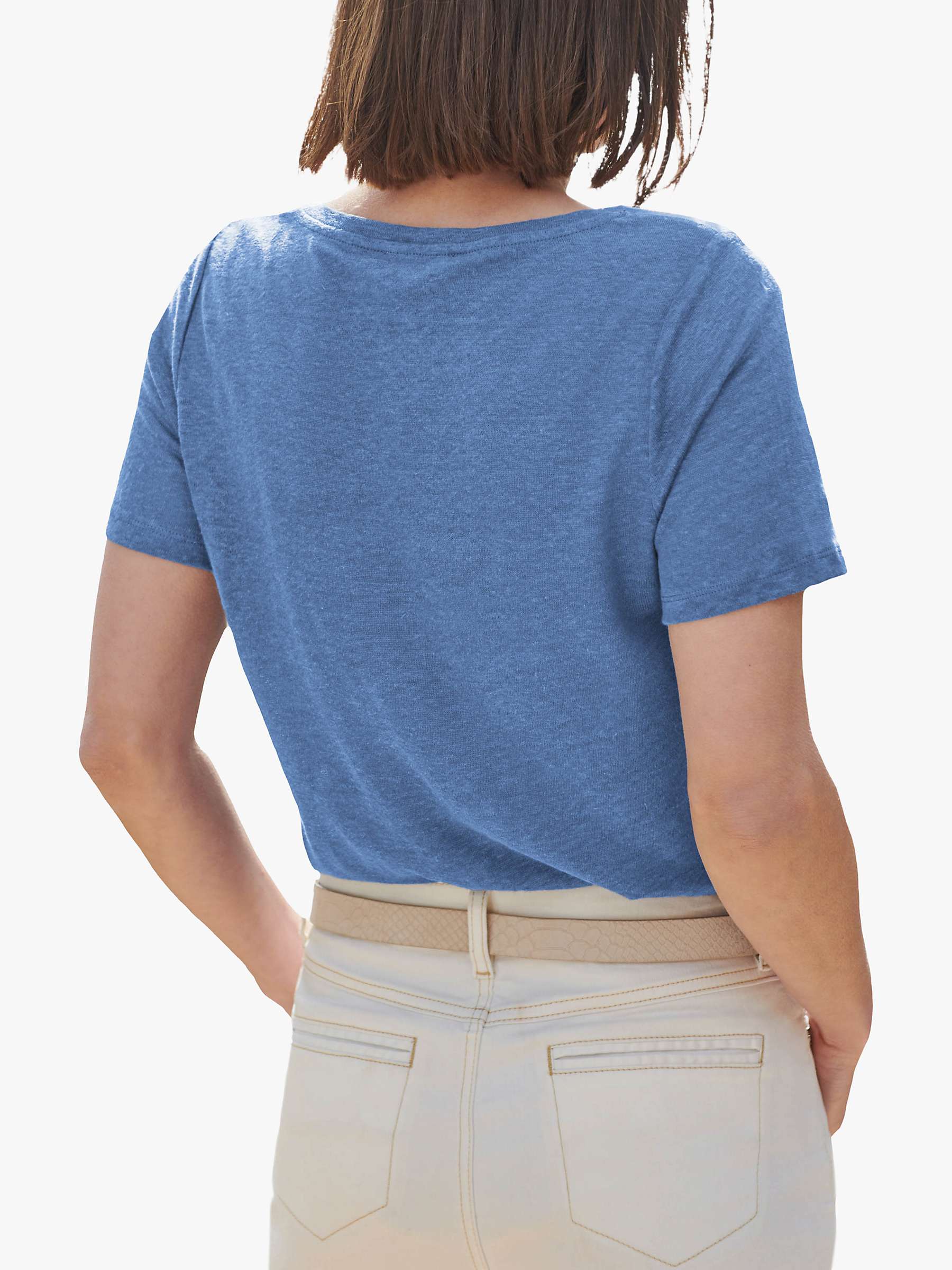 Buy Pure Collection Linen Scoop Neck T-Shirt Online at johnlewis.com