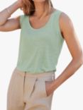 Pure Collection Linen Scoop Neck Vest