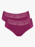 sloggi Light Absorbency Hipster Period Knickers, Pack of 2, Wine