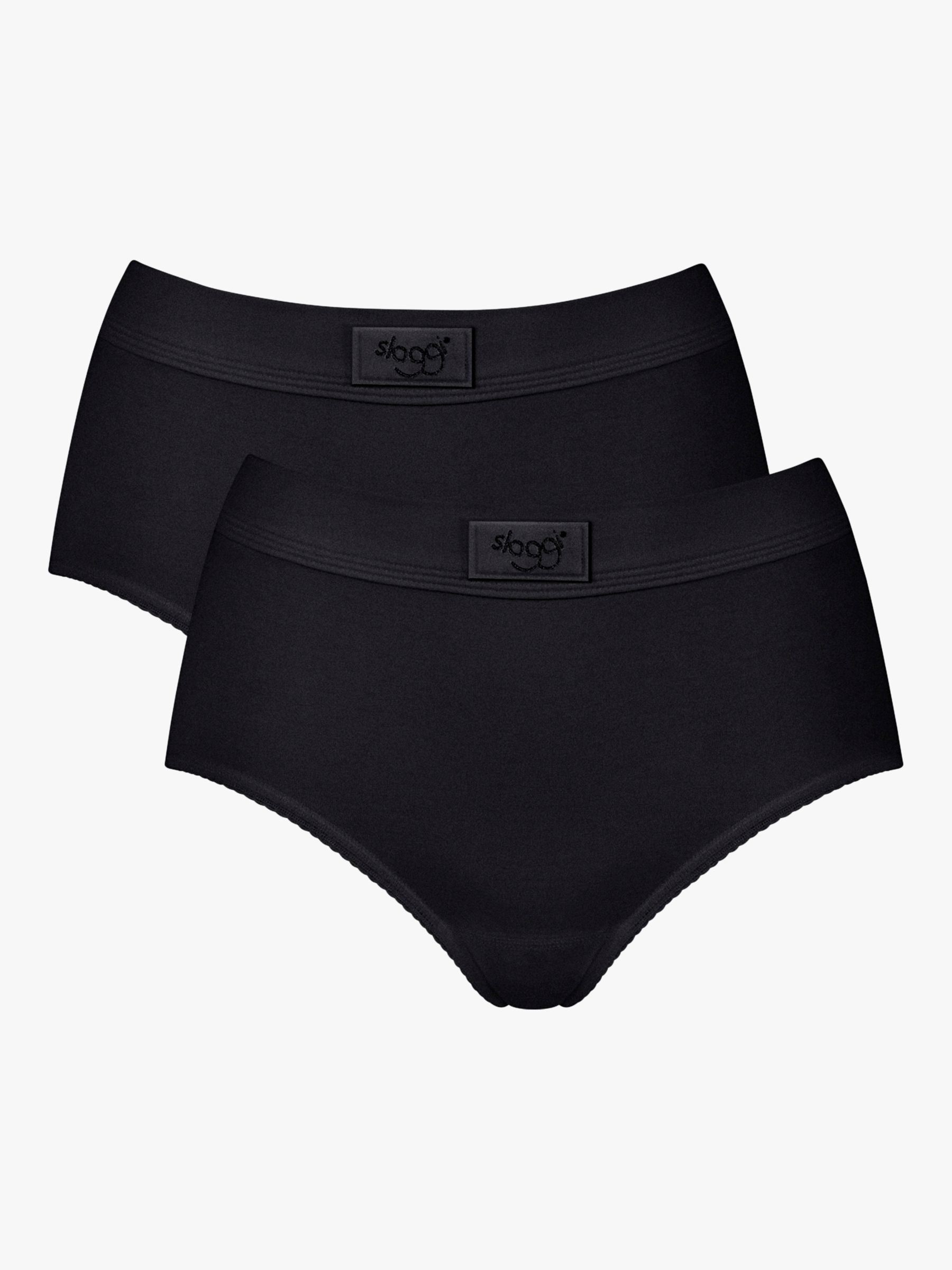 sloggi Double Comfort Maxi Knickers, Pack of 2, Black at John Lewis ...