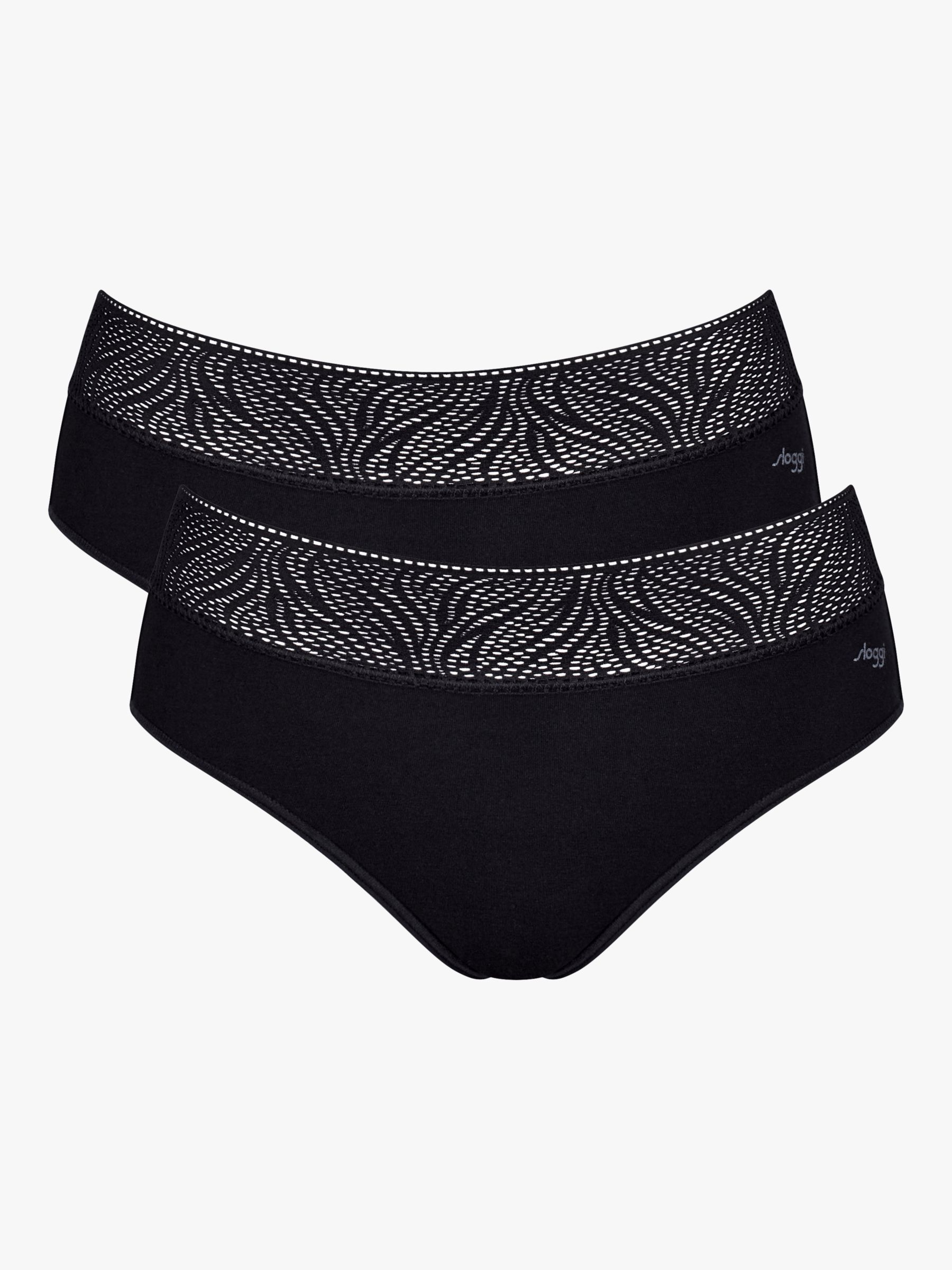sloggi Medium Absorbency Hipster Period Knickers, Pack of 2, Black, XS