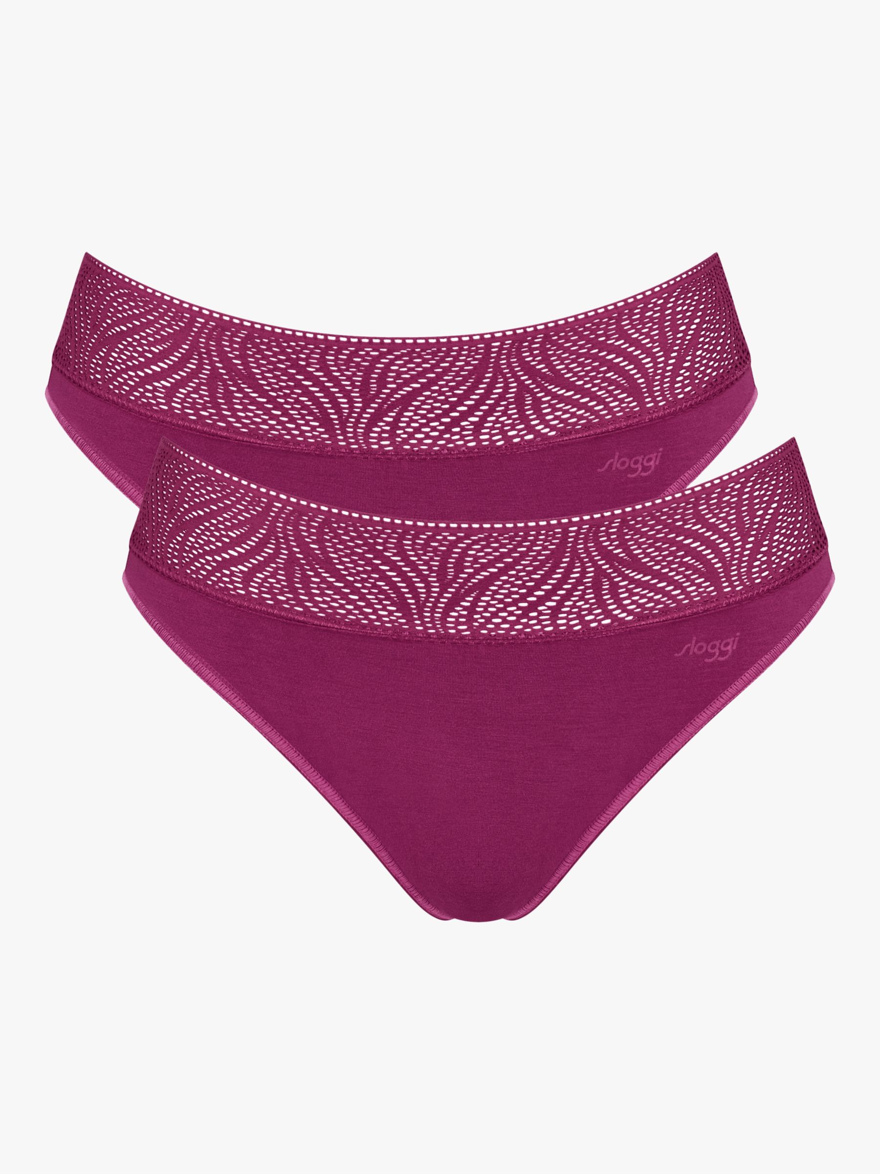 sloggi Light Absorbency Tai Period Knickers, Pack of 2, Wine at John Lewis  & Partners