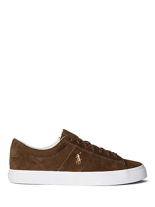 Ralph Lauren Sayer Suede Cupsole Trainers, Chocolate Brown