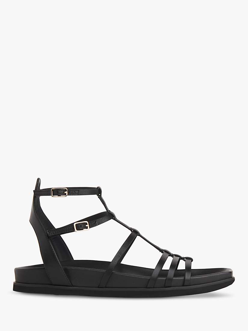 Buy Whistles Harlan Leather Strappy Flat Sandals, Black Online at johnlewis.com