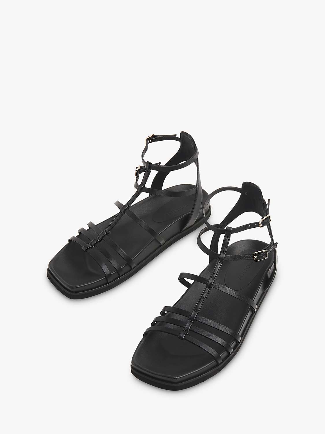 Buy Whistles Harlan Leather Strappy Flat Sandals, Black Online at johnlewis.com