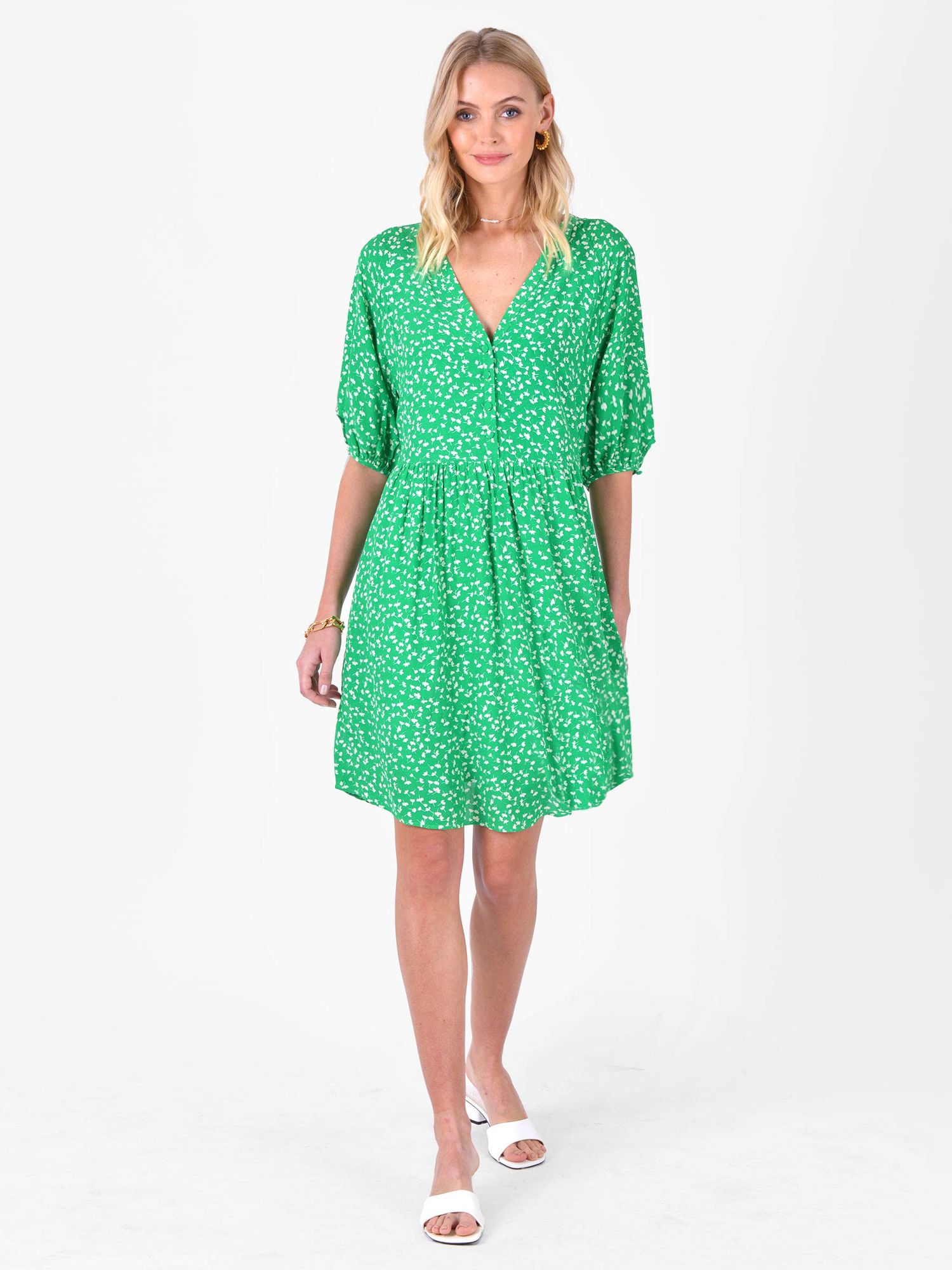 Dotty Print Button Wrap Dress – Ro&Zo