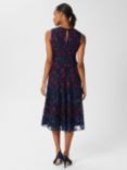 Hobbs Kasia Lace Midi Dress, Navy/Multi