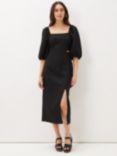 Phase Eight Aoife Linen Cut Out Midi Dress, Black