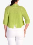 chesca Cotton Rib Knit Cropped Cardigan, Lime