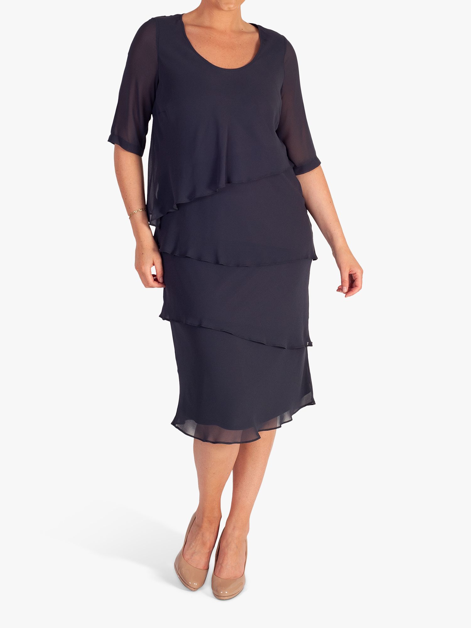 chesca Layered Knee Length Dress