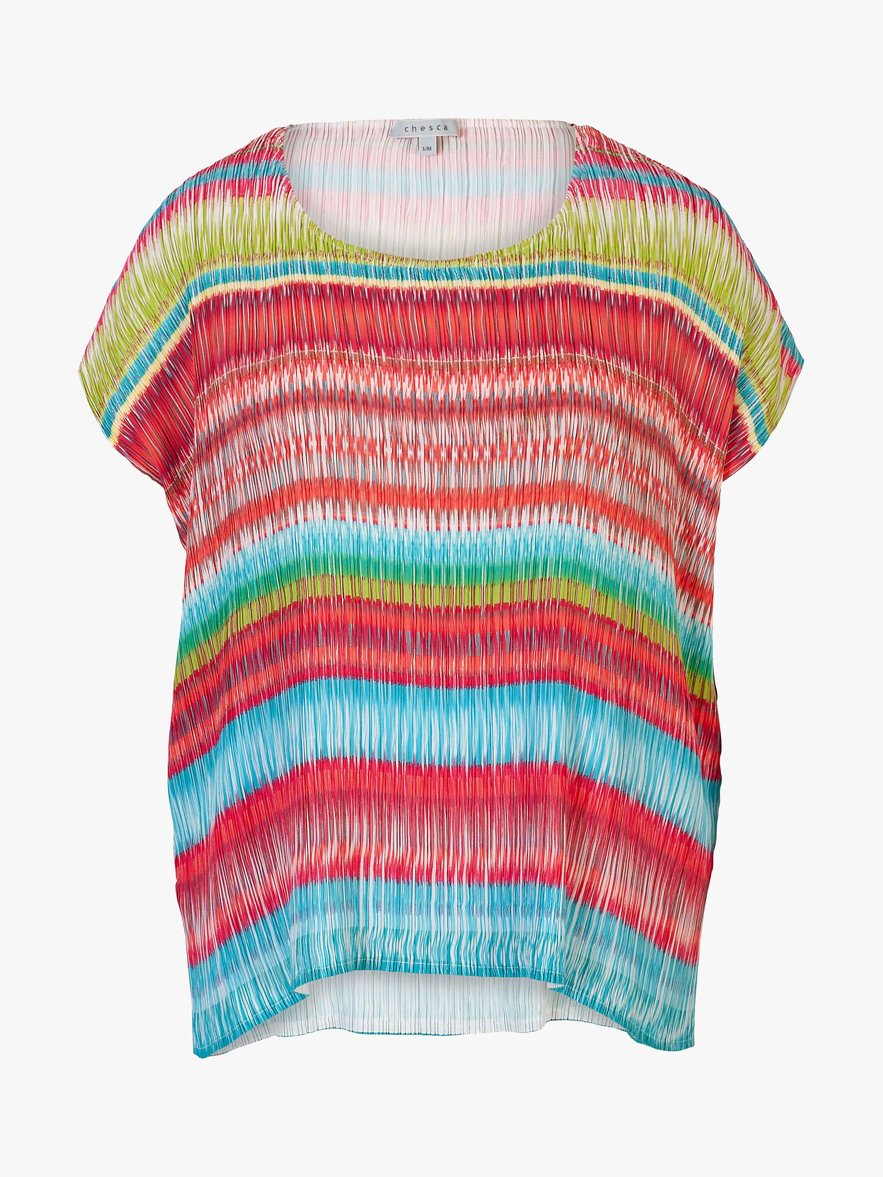 Buy chesca Stripe Print Short Sleeve Top, Coral/Multi Online at johnlewis.com