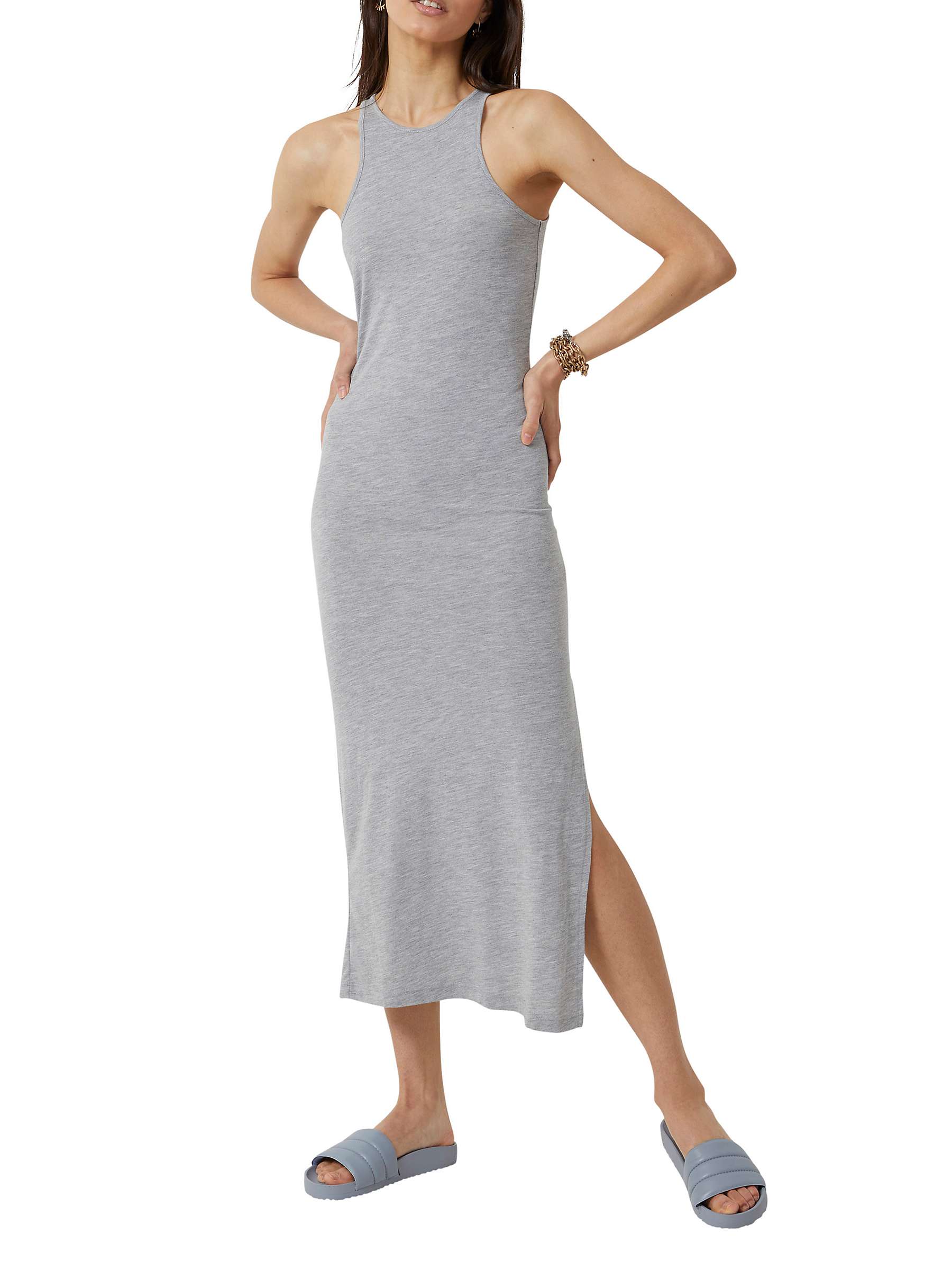 French Connection Mead Racer Midi Dress, Light Grey Mel at John Lewis ...