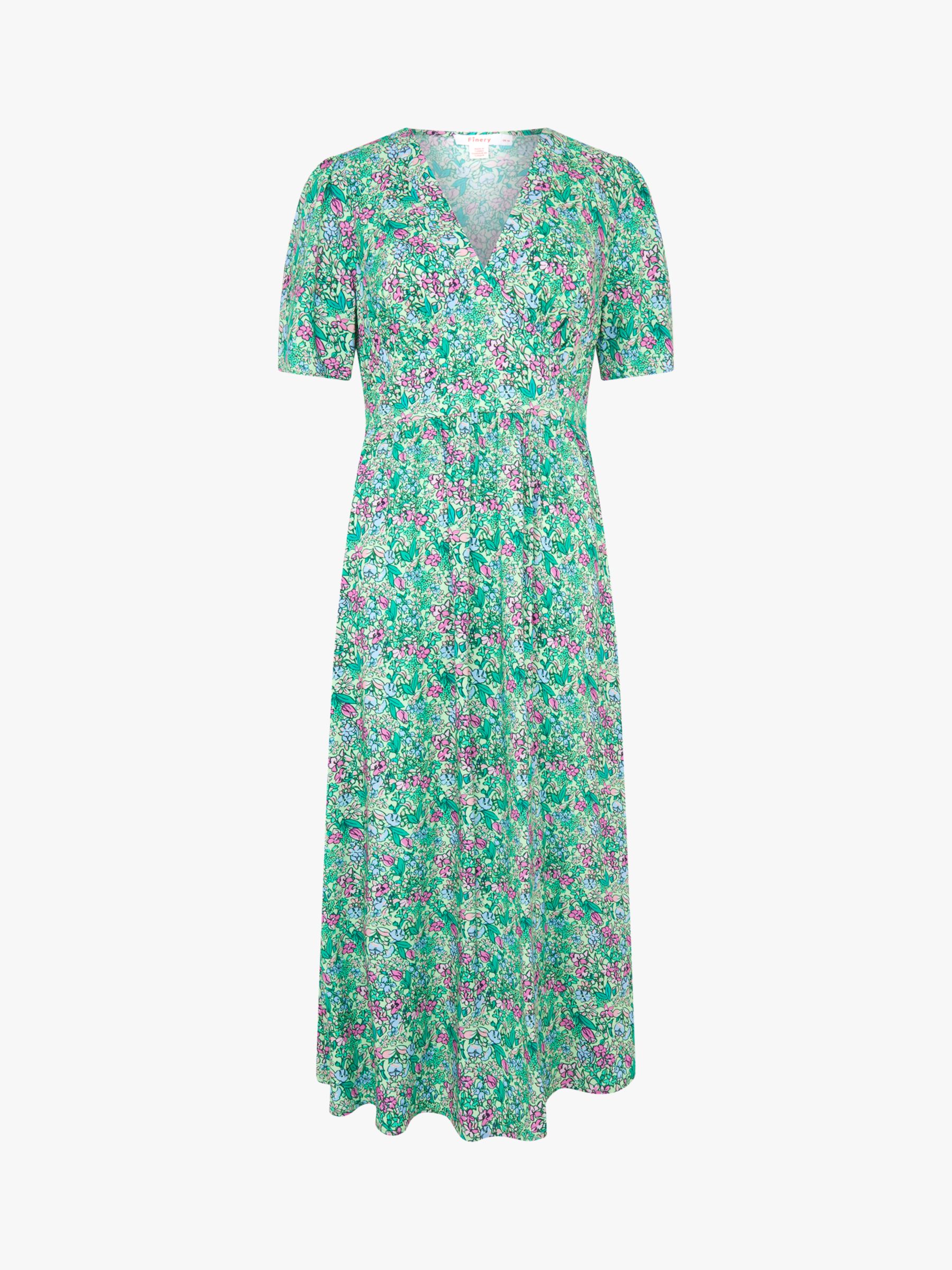 Finery Kelly Ditsy Floral Print Midi Dress, Green/Multi at John Lewis ...