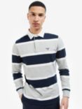 Barbour Long Sleeve Striped Rugby Shirt, Grey Marl