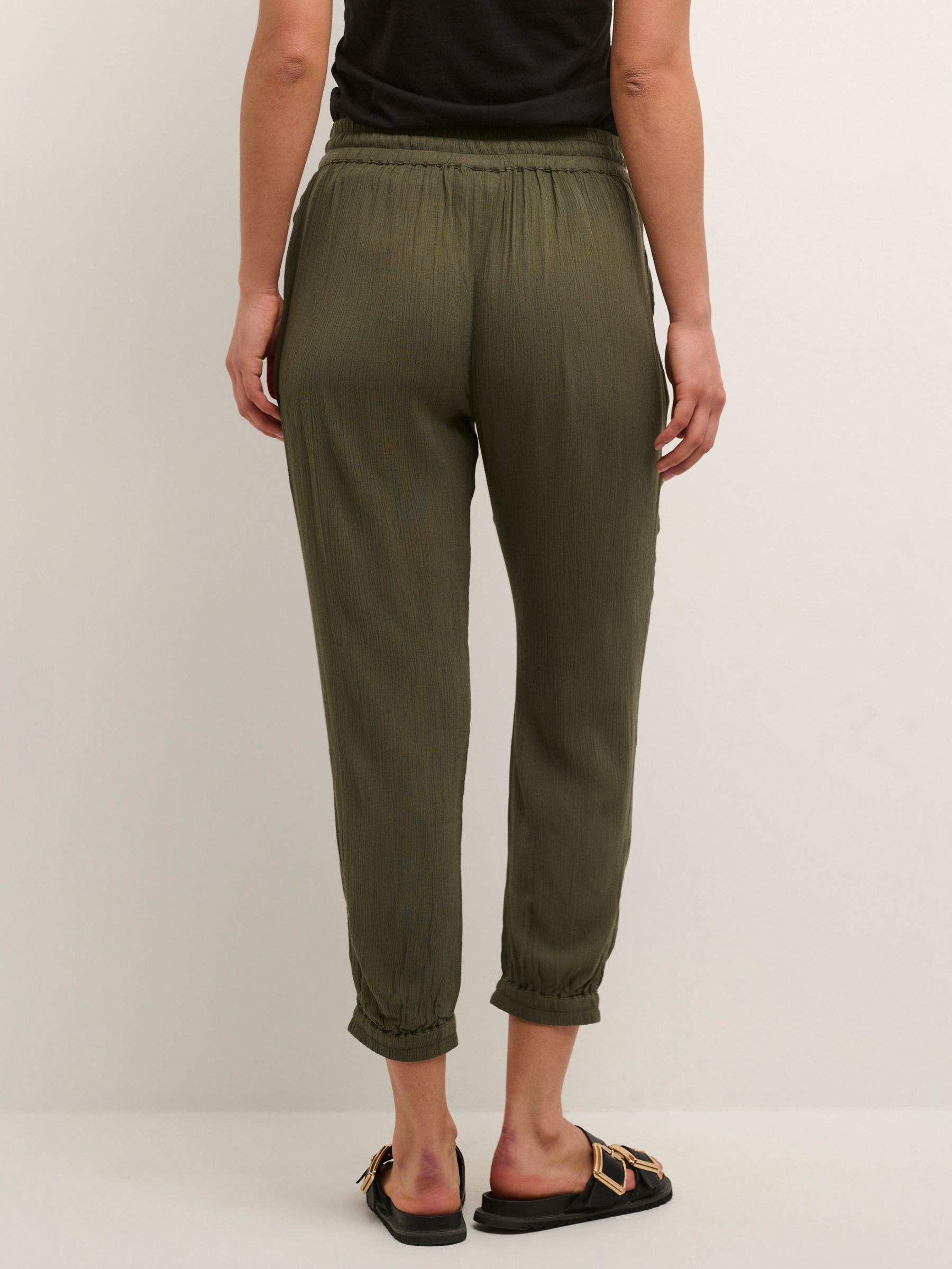Buy KAFFE Amber Cropped Tailored Trousers, Green Online at johnlewis.com