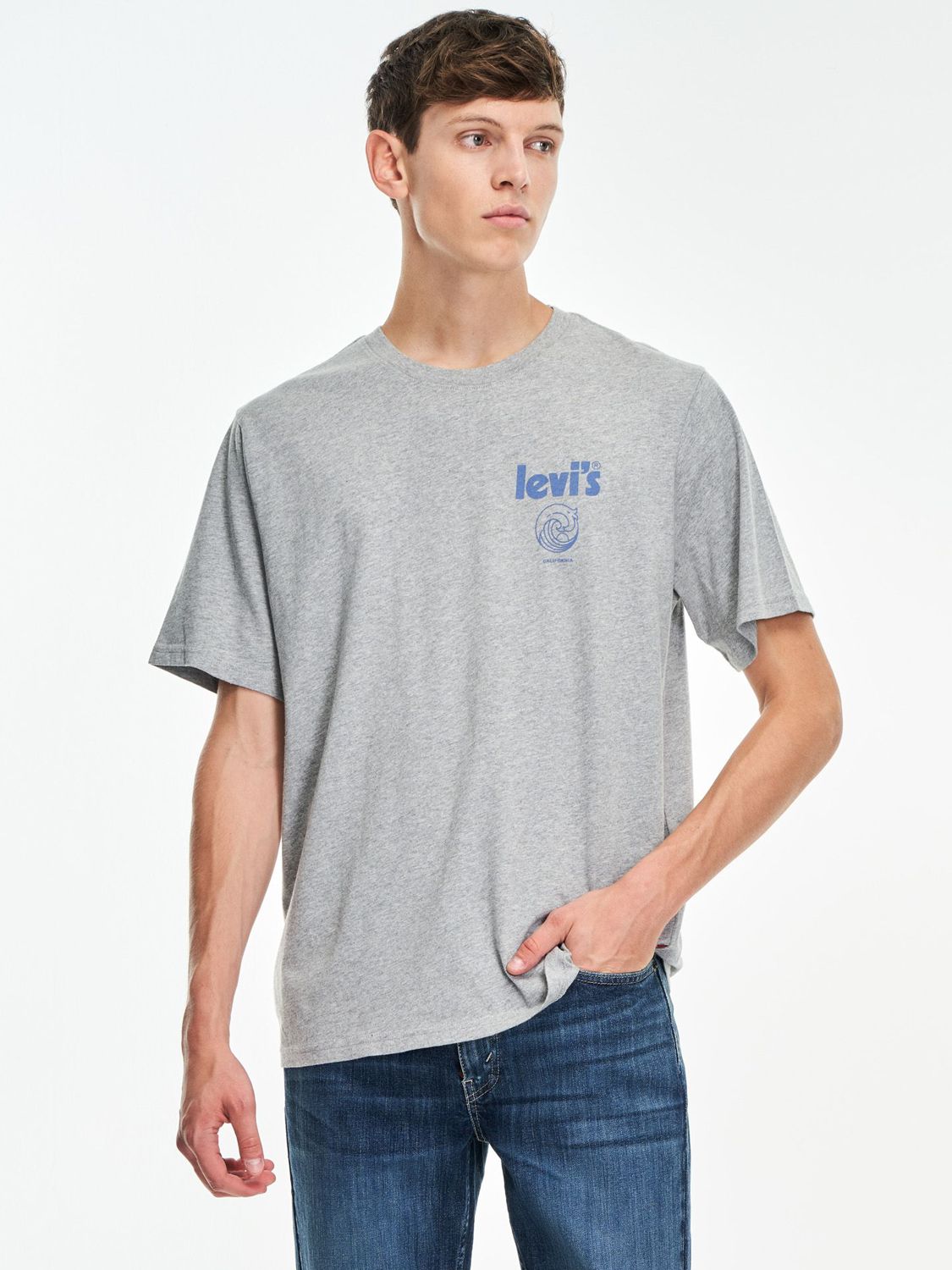 Levi's Relaxed Fit Logo Print T-Shirt, Grey