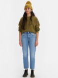 Levi's 501 Button Fly Cropped Jeans, Mid Indigo Worn In