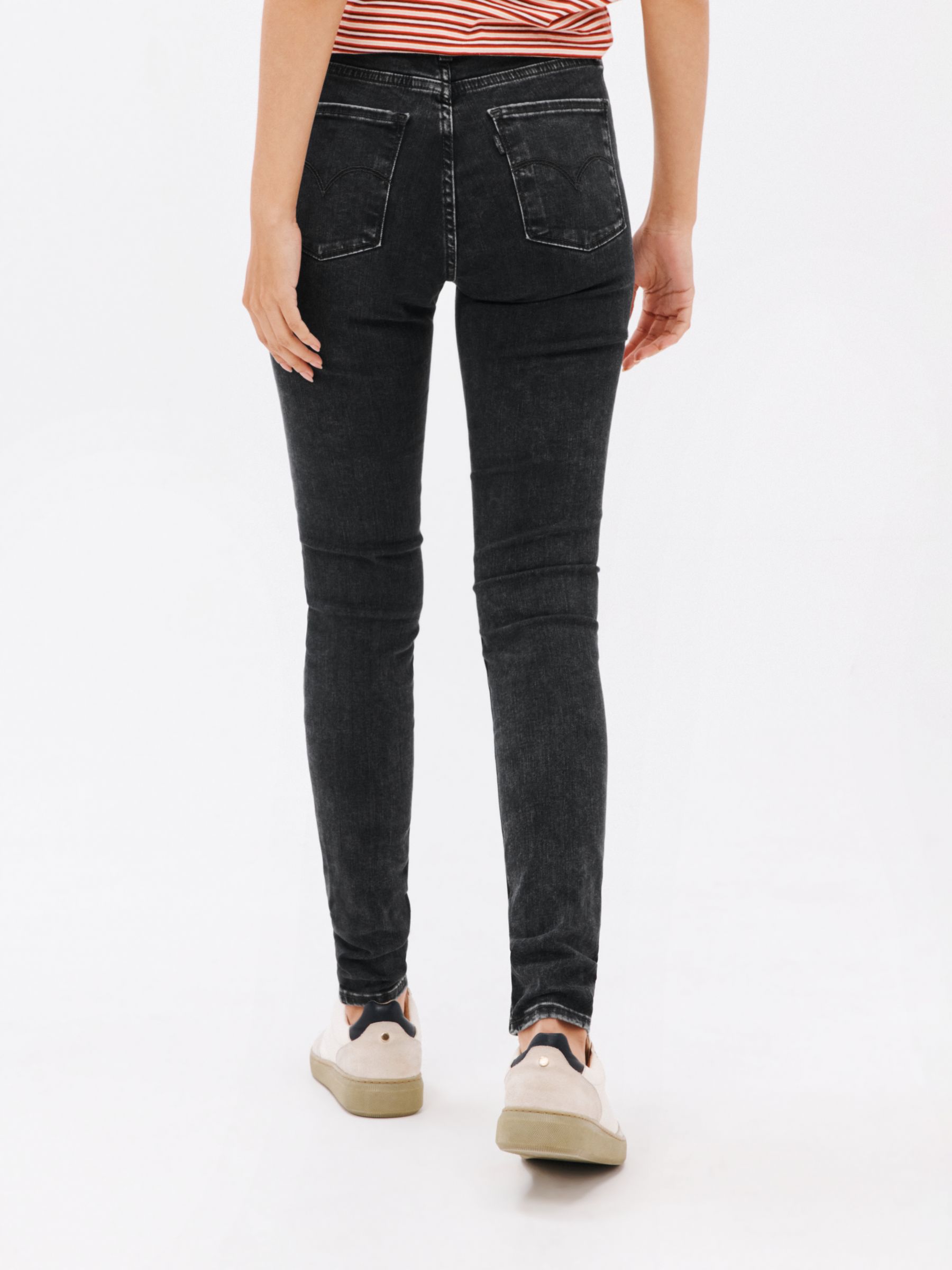 Levi's 720 High Rise Super Skinny Jeans, Black Worn In
