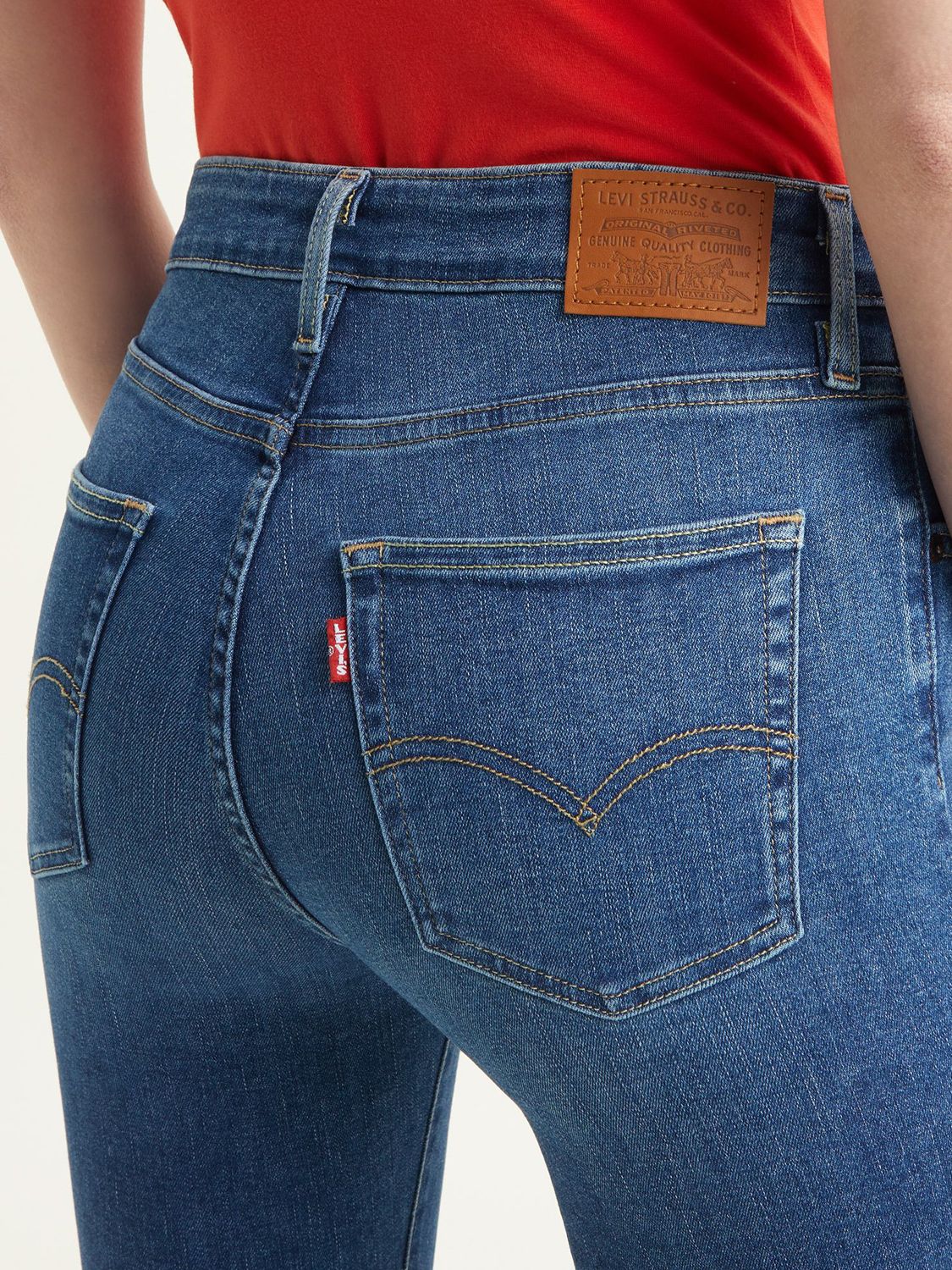 Levi's 726 High Rise Flare Jeans, Medium Indigo Warn In at John Lewis ...