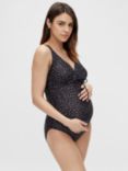 Mamalicious Russell Dot Print Maternity & Nursing Swimsuit, Black