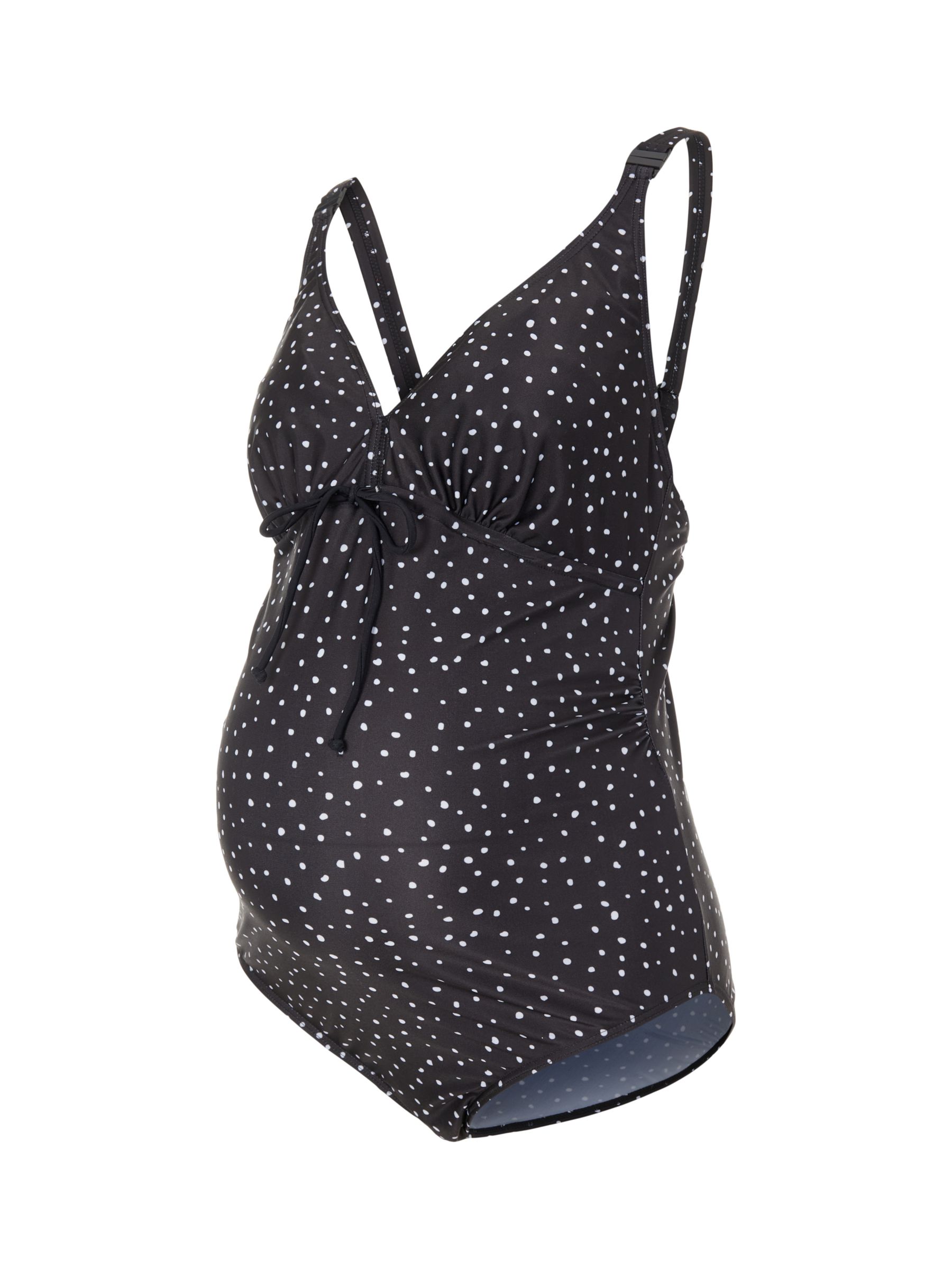Mamalicious Russell Dot Print Maternity & Nursing Swimsuit, Black