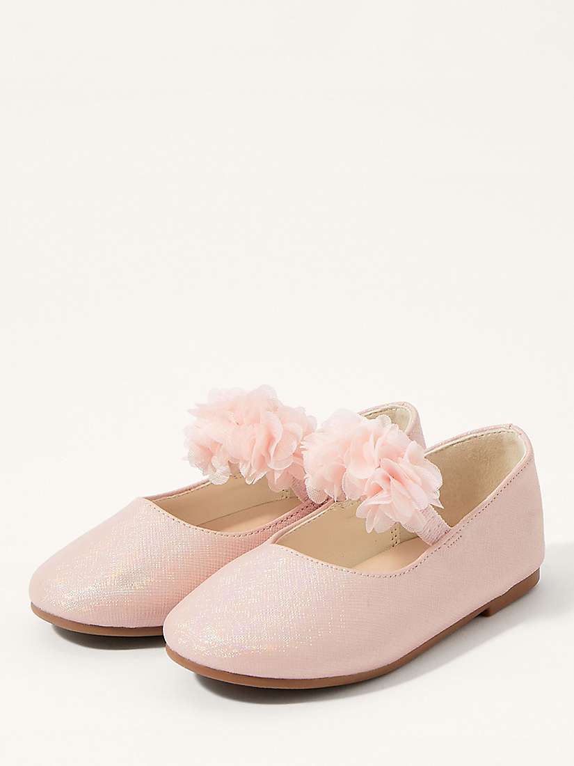 Buy Monsoon Kids' Corsage Ballerina Flats, Pink Online at johnlewis.com