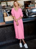 NRBY Chrissie Linen Maxi Shirt Dress, Pink