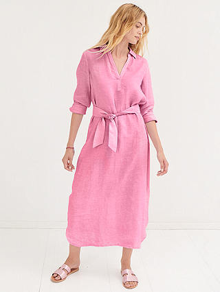 NRBY Chrissie Linen Maxi Shirt Dress, Pink