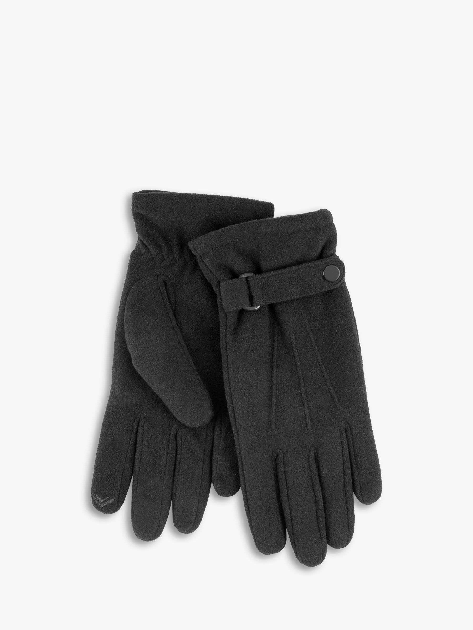 totes Fleece Smartouch Gloves, Black at John Lewis & Partners