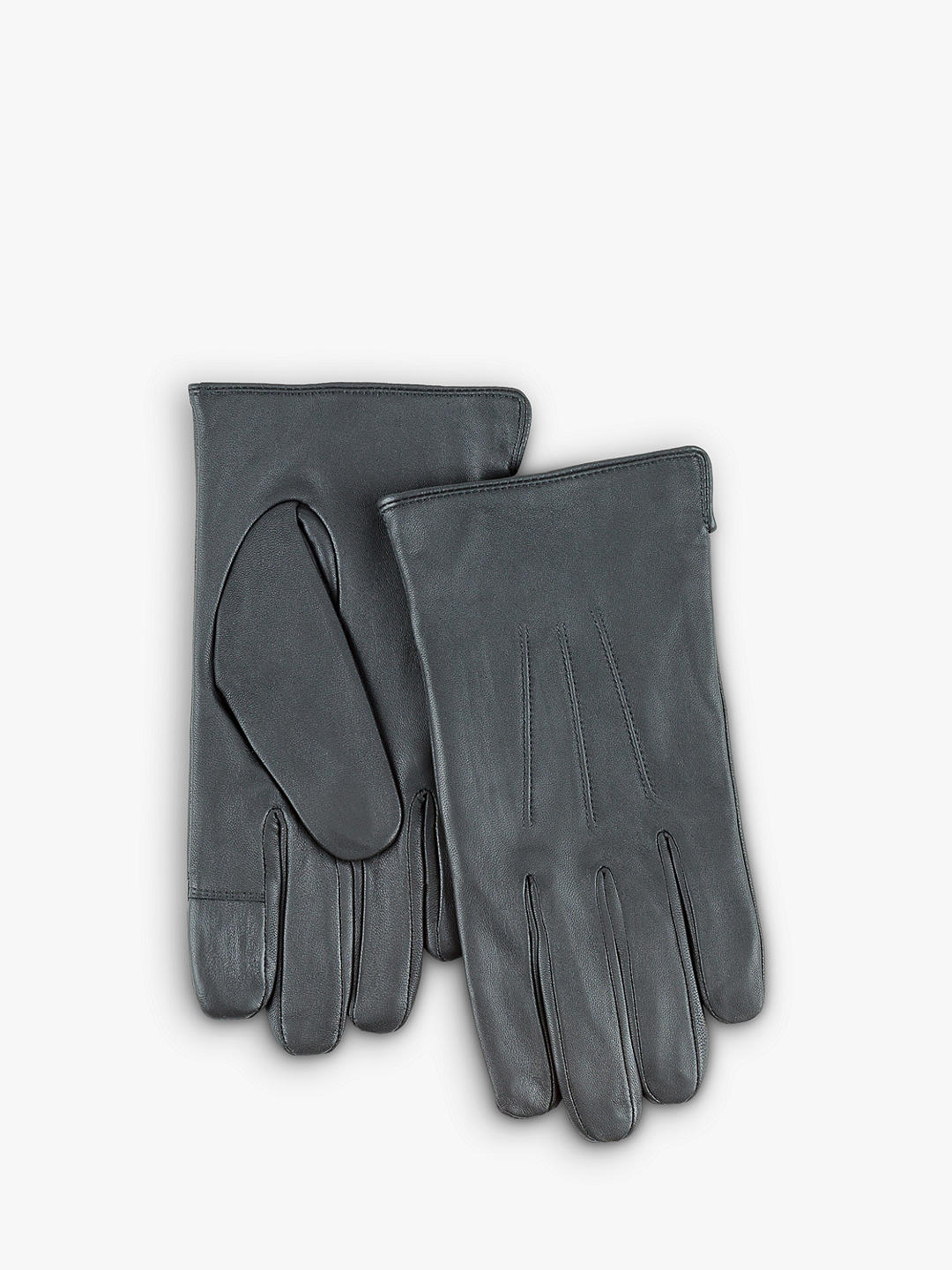 totes 3 Point Leather Smartouch Gloves, Grey 