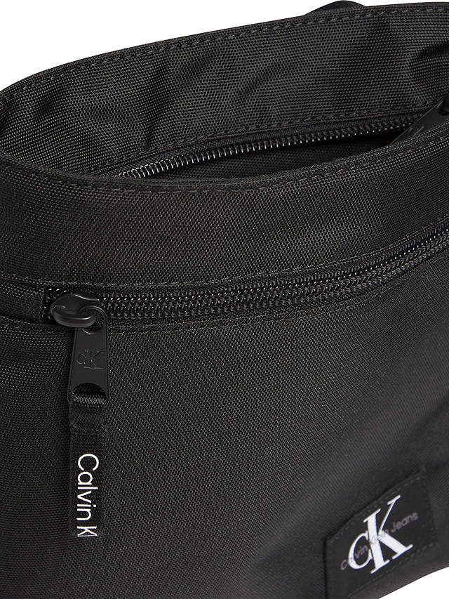 Calvin Klein Flat Cross Body Bag, Black at John Lewis & Partners