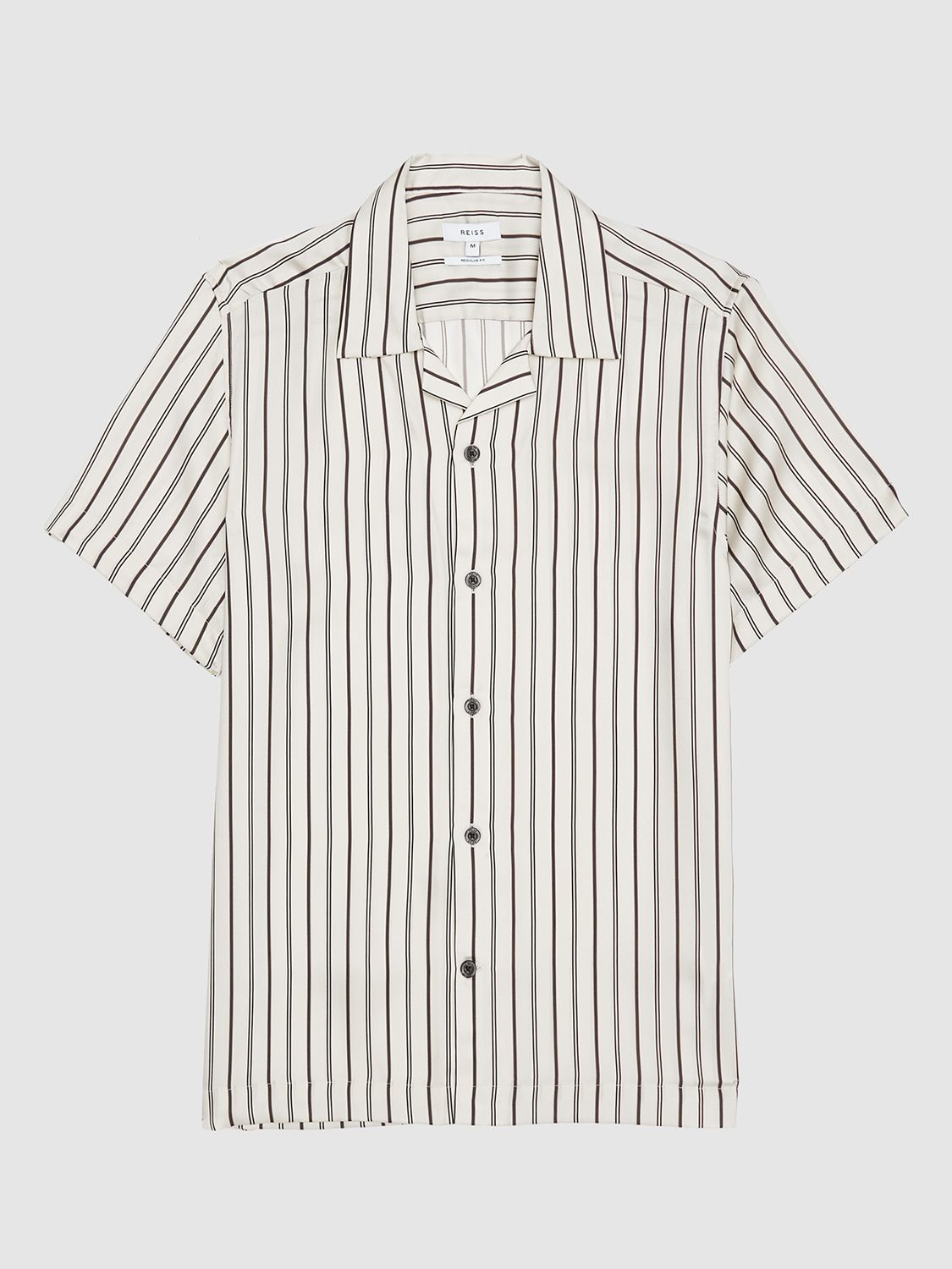 Reiss Svenson Cuban Collar Stripe Shirt