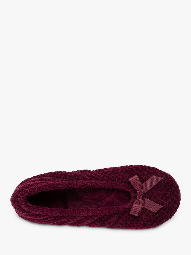totes Terry Popcorn Ballet Slippers, Burgundy