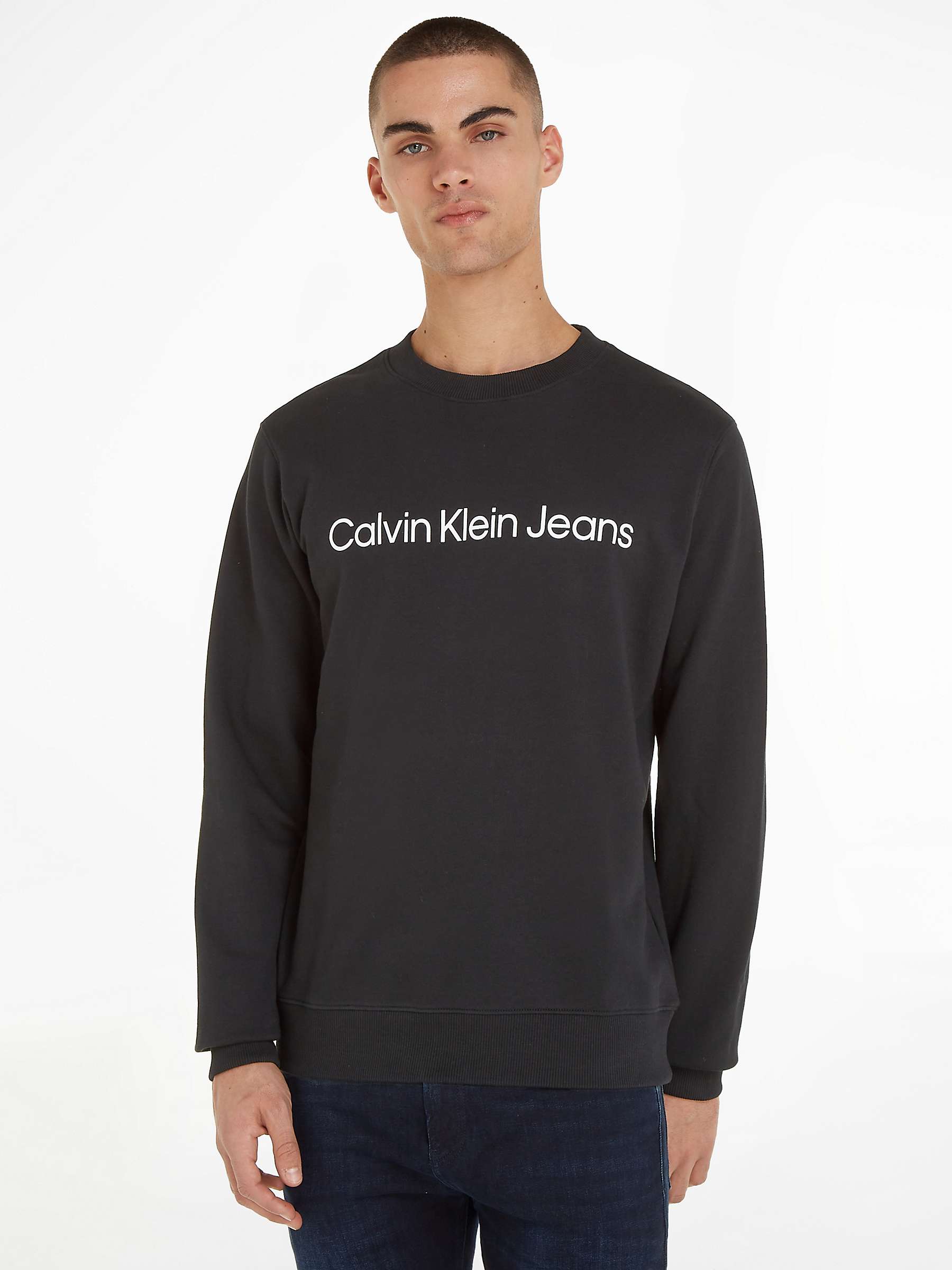 Buy Calvin Klein Logo Sweatshirt, CK Black Online at johnlewis.com