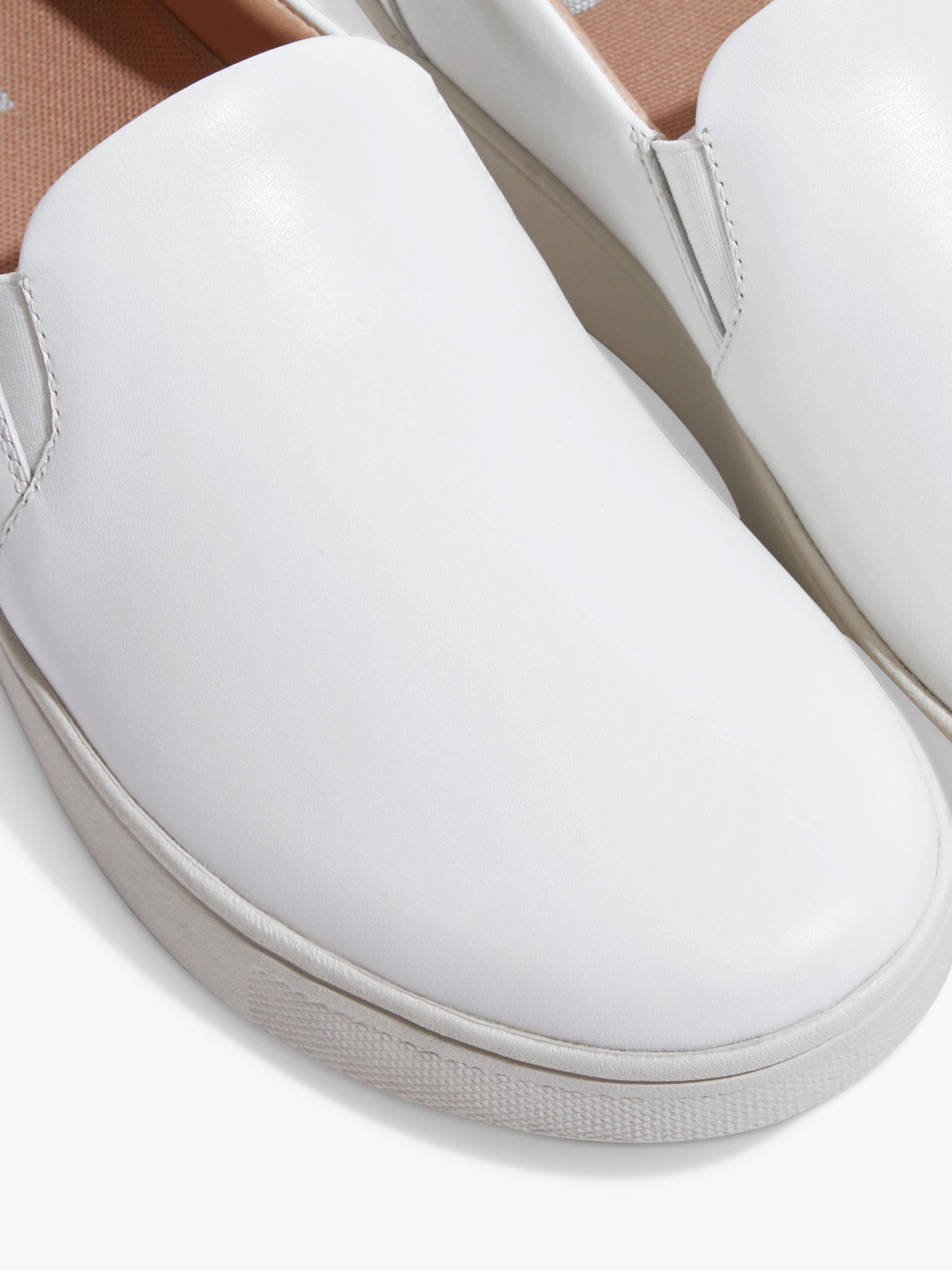 FitFlop Rally Leather Slip On Skate Trainers, Urban White at John Lewis ...