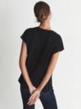 Reiss Tereza Cotton Jersey T-Shirt, Black