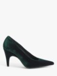 John Lewis Alexandra Velvet Pointed Toe Court Shoes, Deep Teal