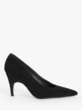 John Lewis Alexandra Suede Pointed Toe Court Shoes, Black