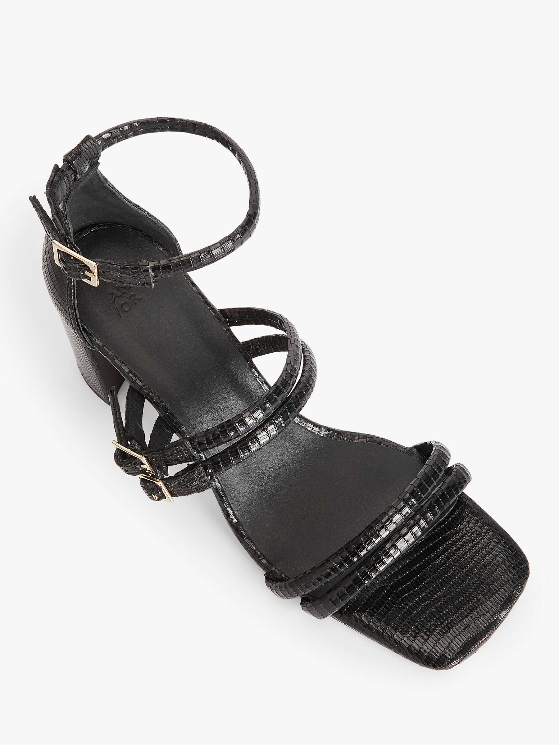 AND/OR Mystic Strappy Buckle Trim Sandals, Black at John Lewis & Partners