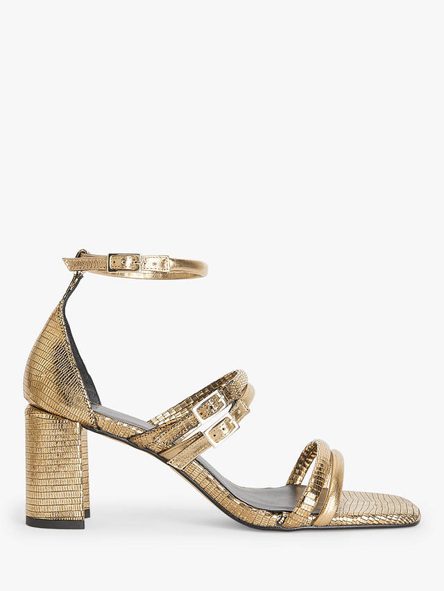 AND/OR Mystic Strappy Buckle Trim Sandals, Gold at John Lewis & Partners