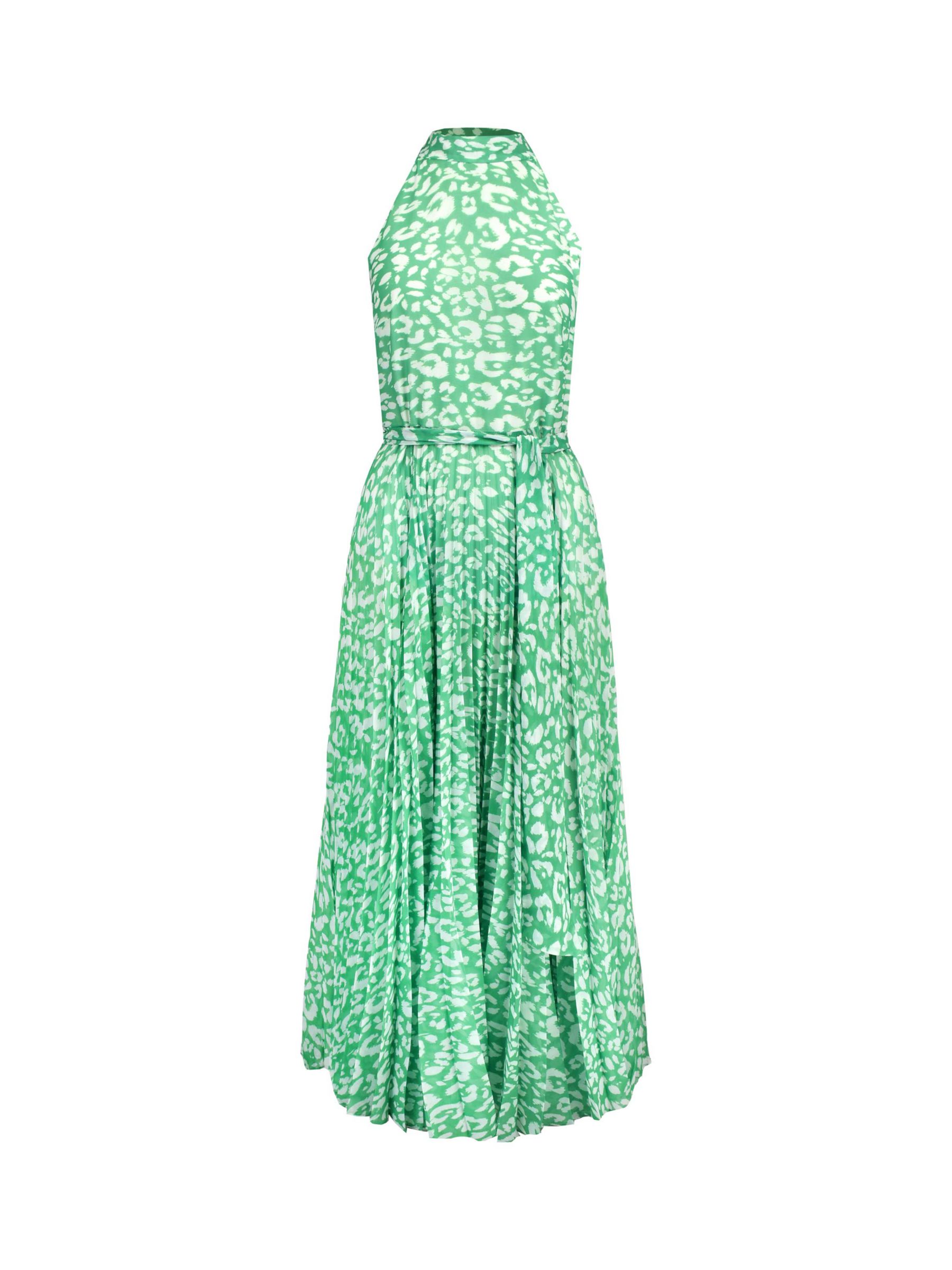 Ro&Zo Animal Pleated Maxi Dress, Green at John Lewis & Partners